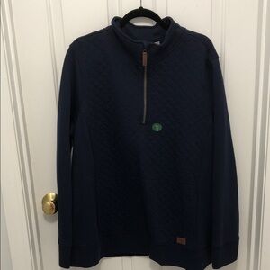 NWT L.L. Bean Women's Quilted Half-Zip Pullover - Navy